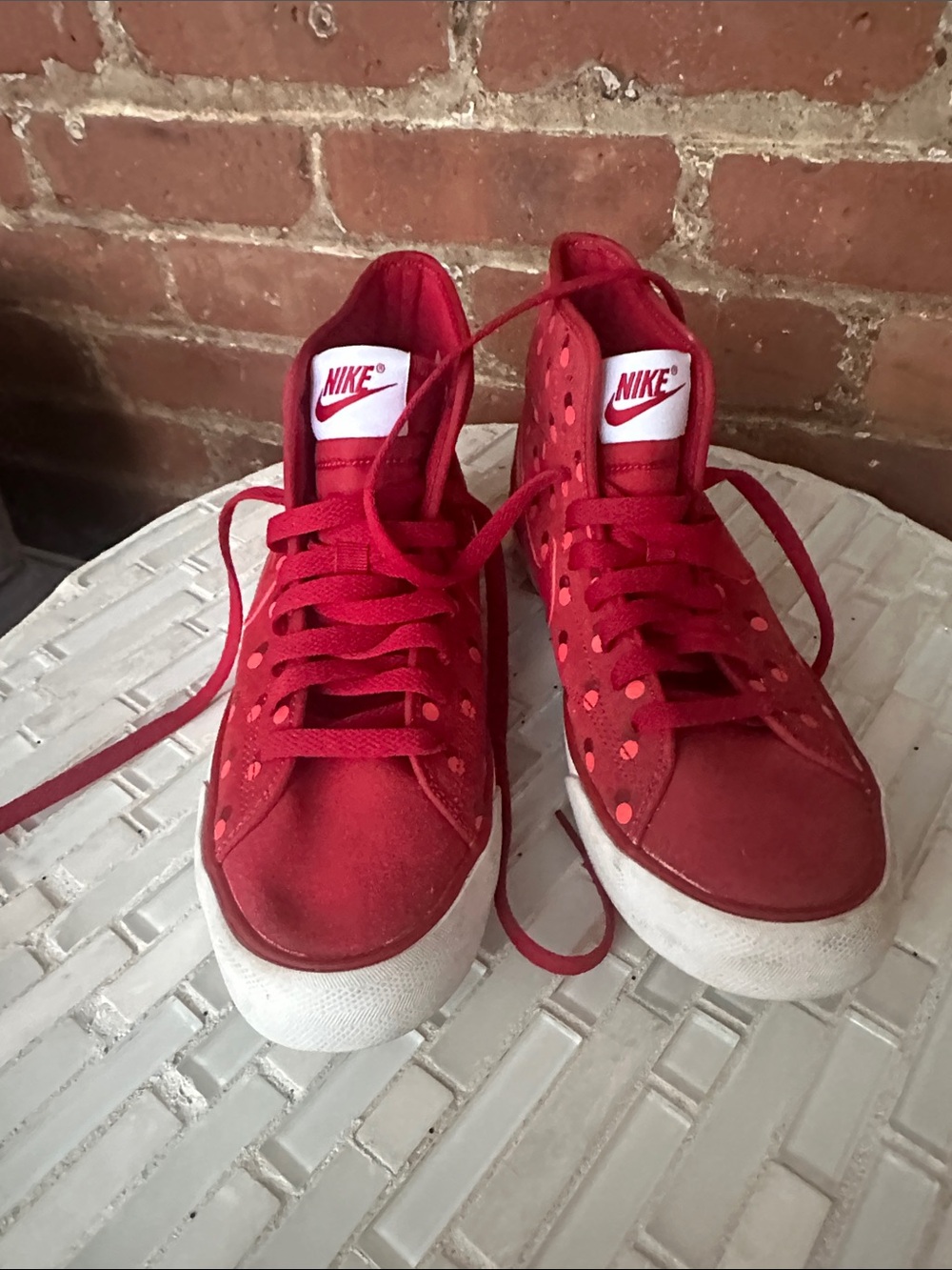 Nike Women’s Red Canvas Low-Top Sneakers